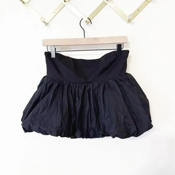 NWT Reformation Simone Strapless Bubble Hem Peplum Black Top Size Small $128 - Picture 10 of 11